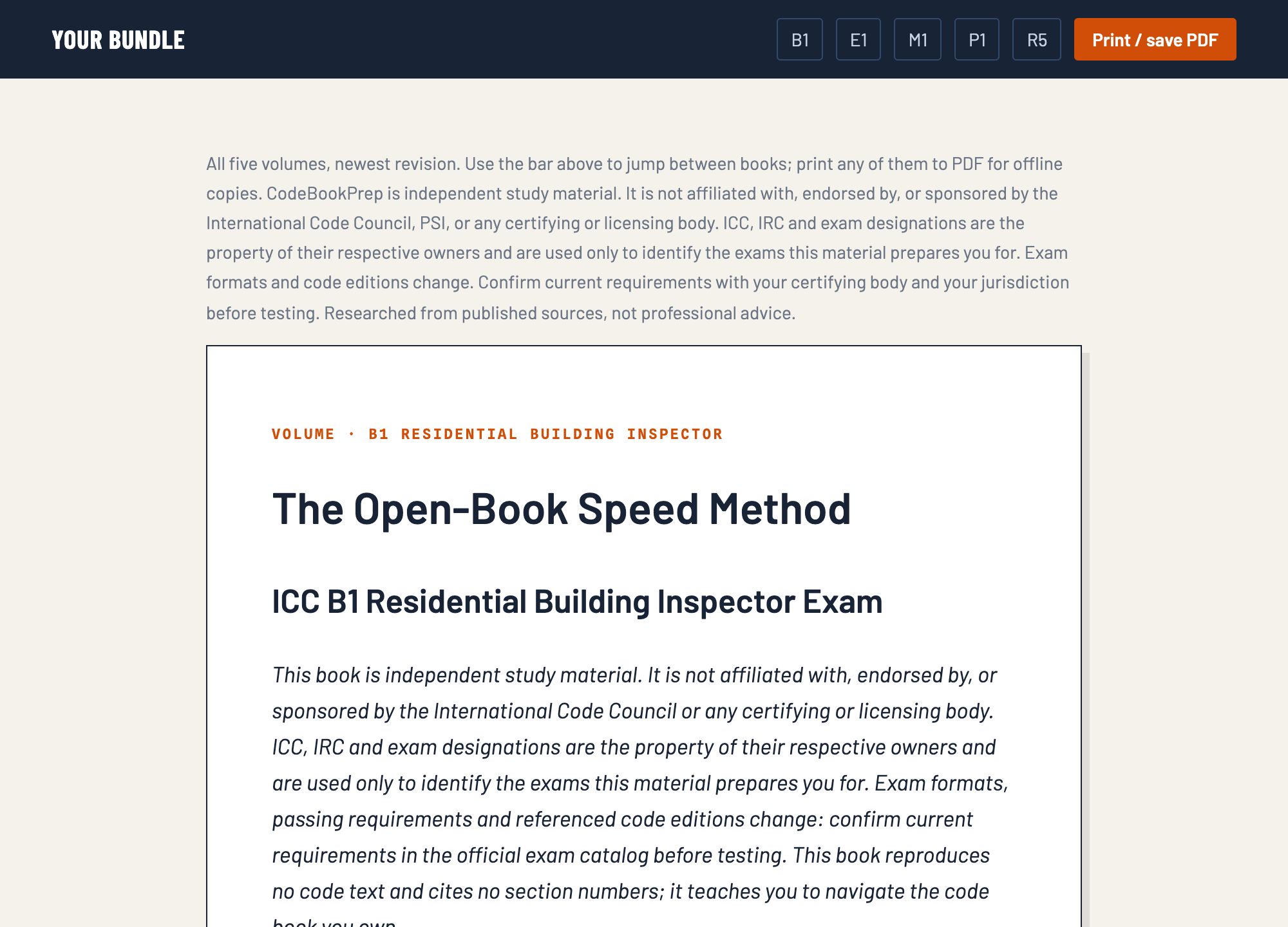 A page from The Open-Book Speed Method digital bundle